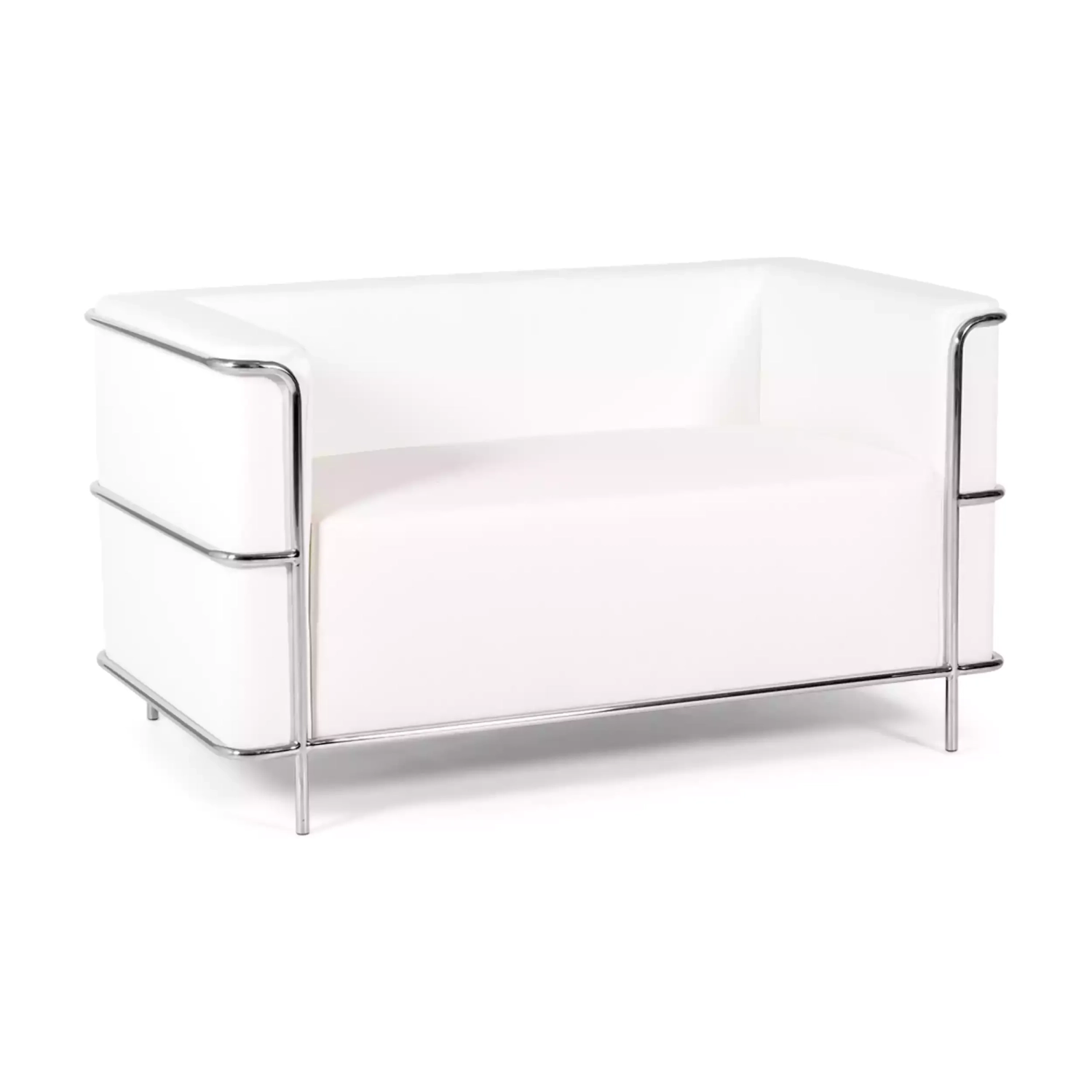 Divano Torino a 2 posti in ecopelle e acciaio cromato 🛋️ - Mobilie Design
