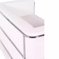 Sofá Torino de 2 lugares em couro ecológico e aço cromado 🛋️ - Mueble Design