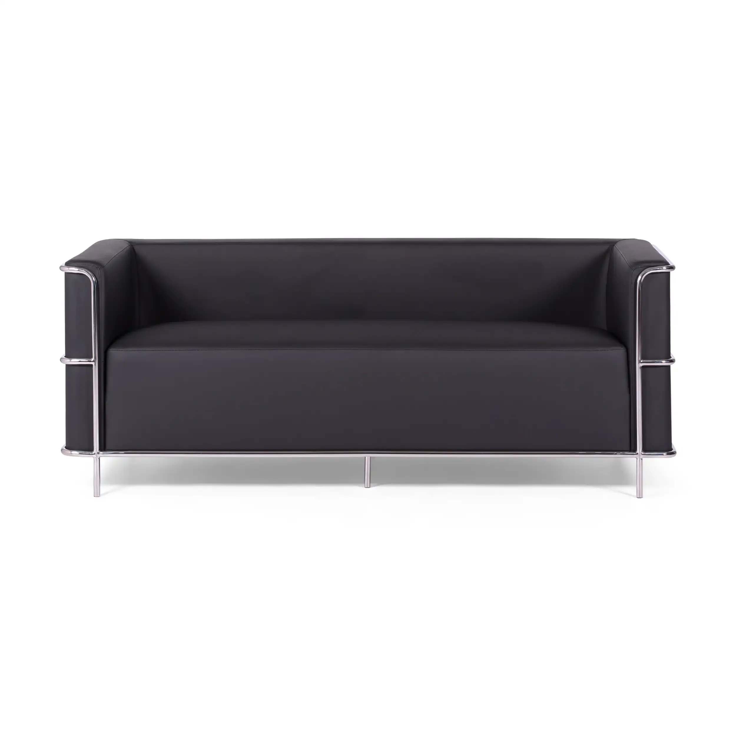 Torino 3 seater sofa in eco-leather and chromed steel - Mueble Design