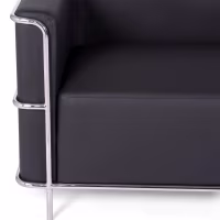 Sofá Torino 3 plazas en polipiel y acero cromado - Mueble Design