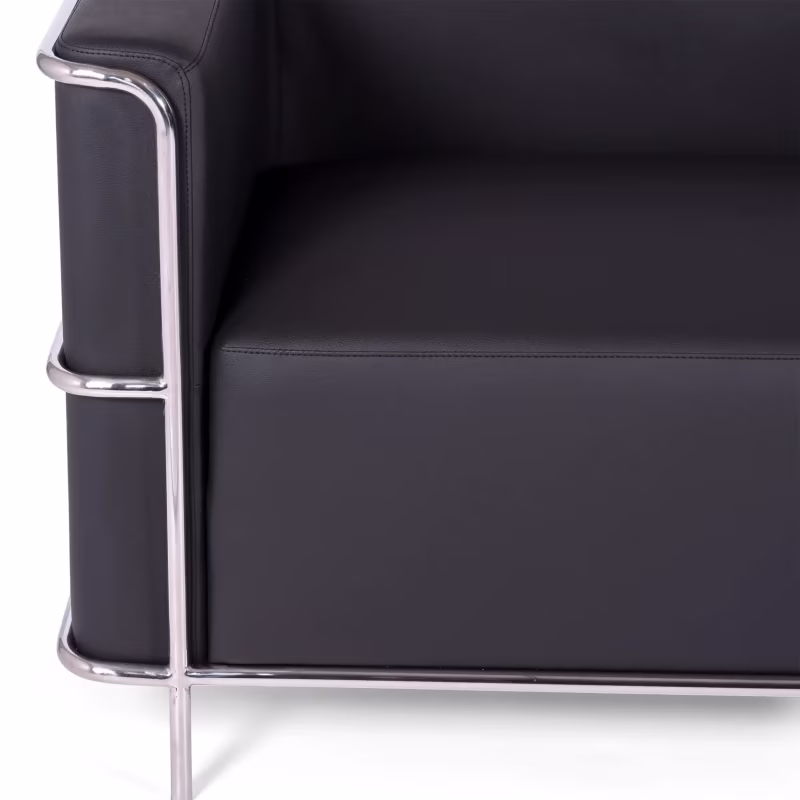 3-Sitzer Sofa Torino aus Ökoleder und verchromtem Stahl - Mobelarium