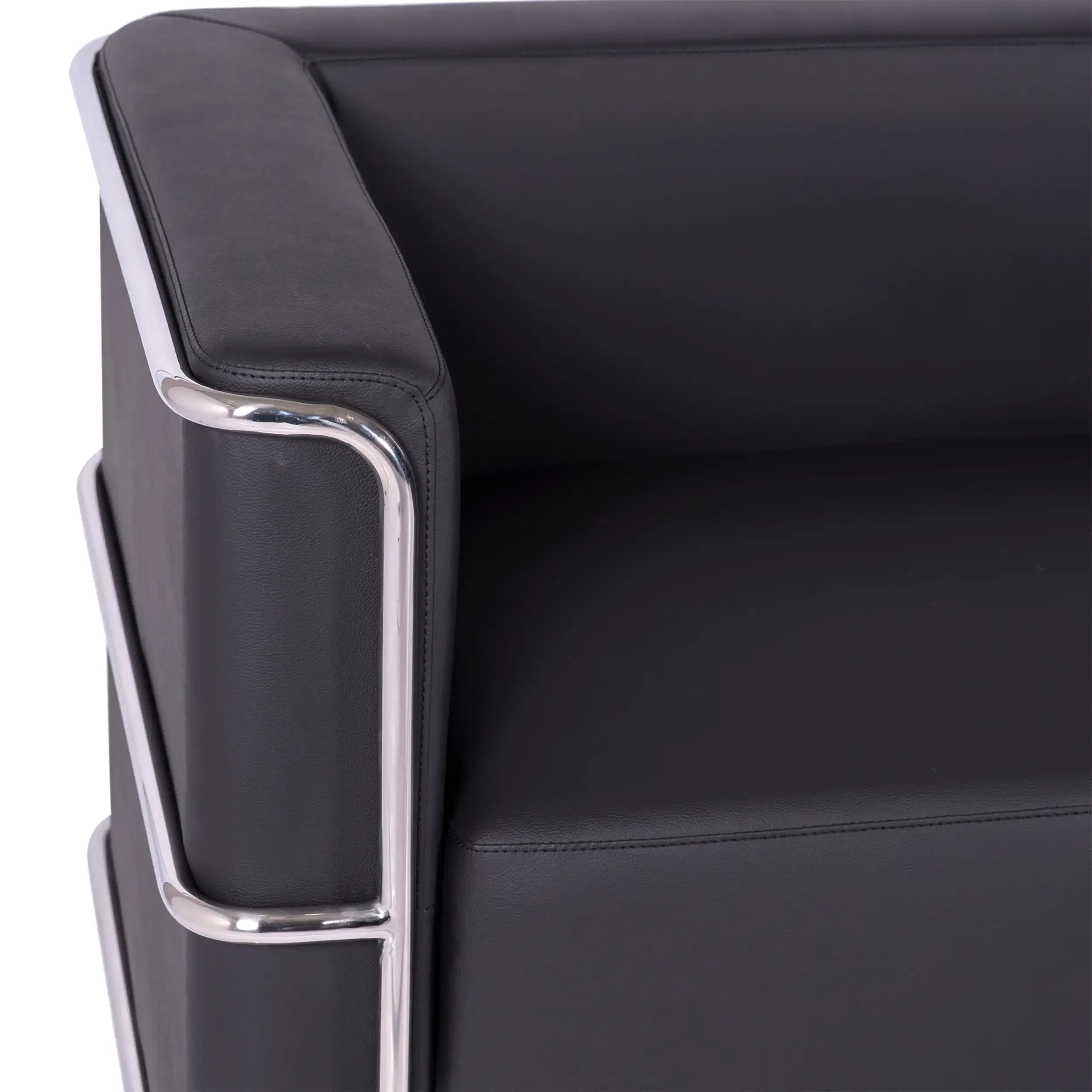 Torino 3 seater sofa in eco-leather and chromed steel - Mueble Design