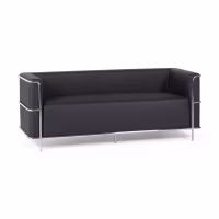 Sofá Torino 3 plazas en polipiel y acero cromado - Mueble Design