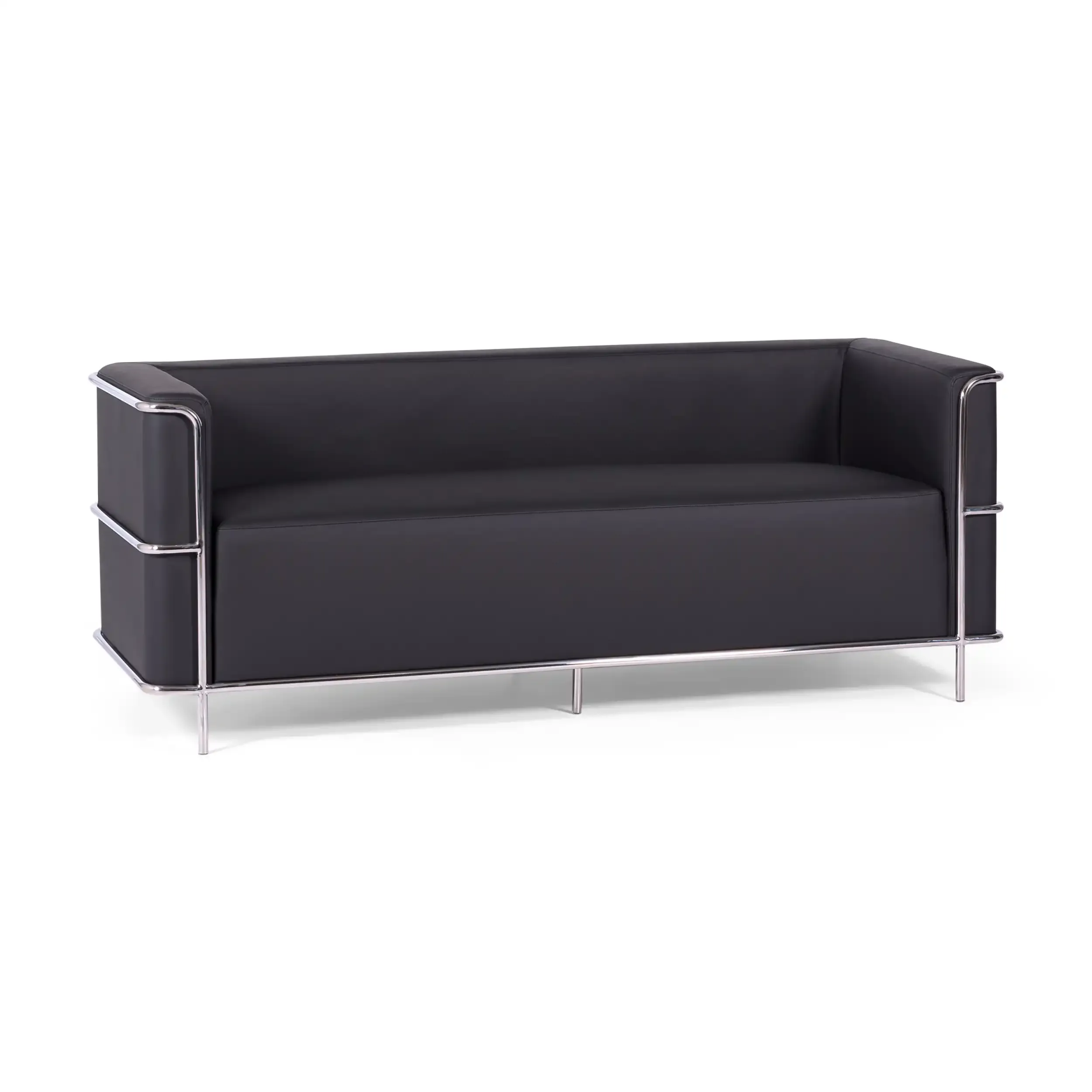 Torino 3 seater sofa in eco-leather and chromed steel - Mueble Design