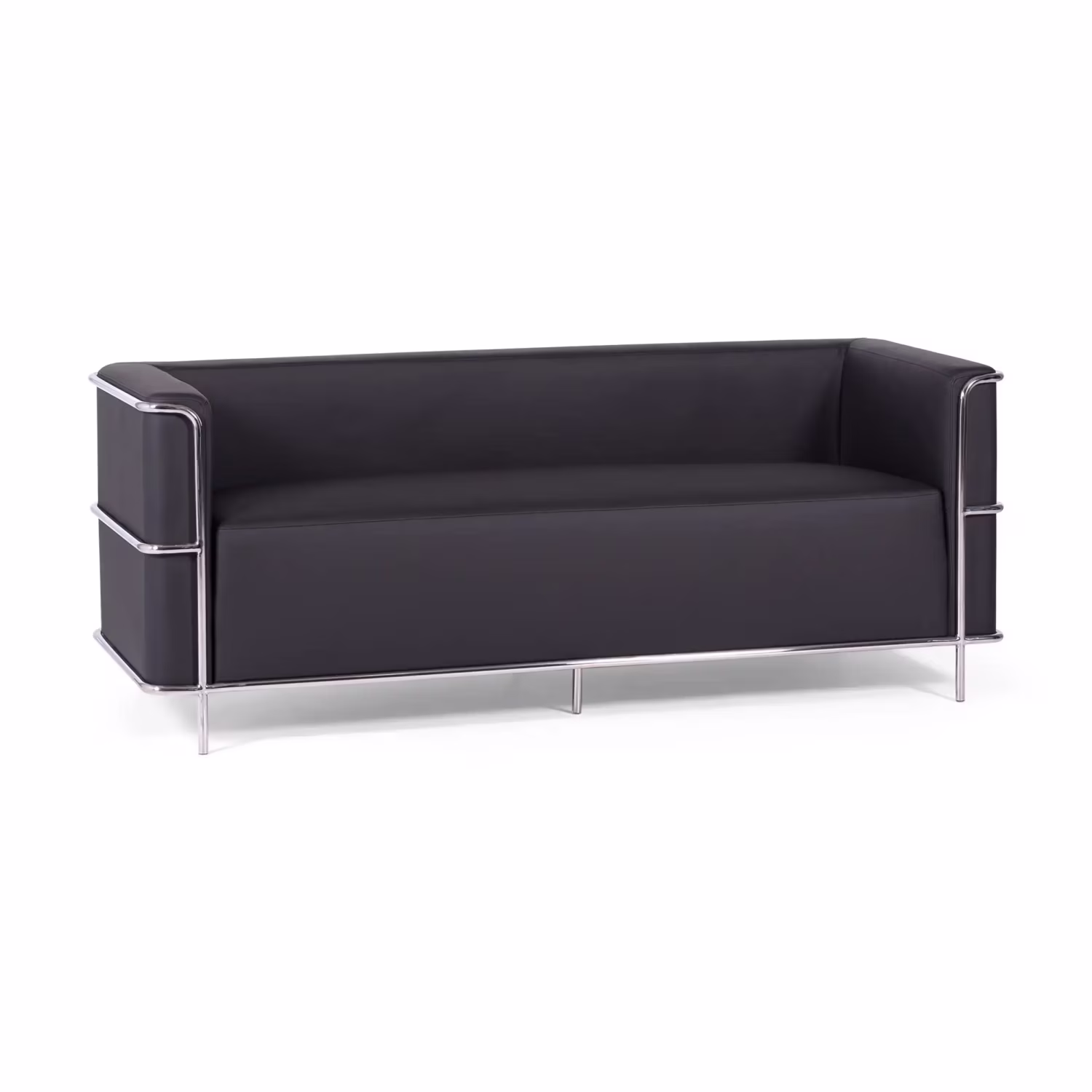 Sofá Torino 3 plazas en polipiel y acero cromado - Mueble Design
