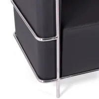 Sofá Torino de 3 lugares em couro ecológico e aço cromado - Mueble Design