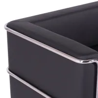 Sofá Torino de 3 lugares em couro ecológico e aço cromado - Mueble Design