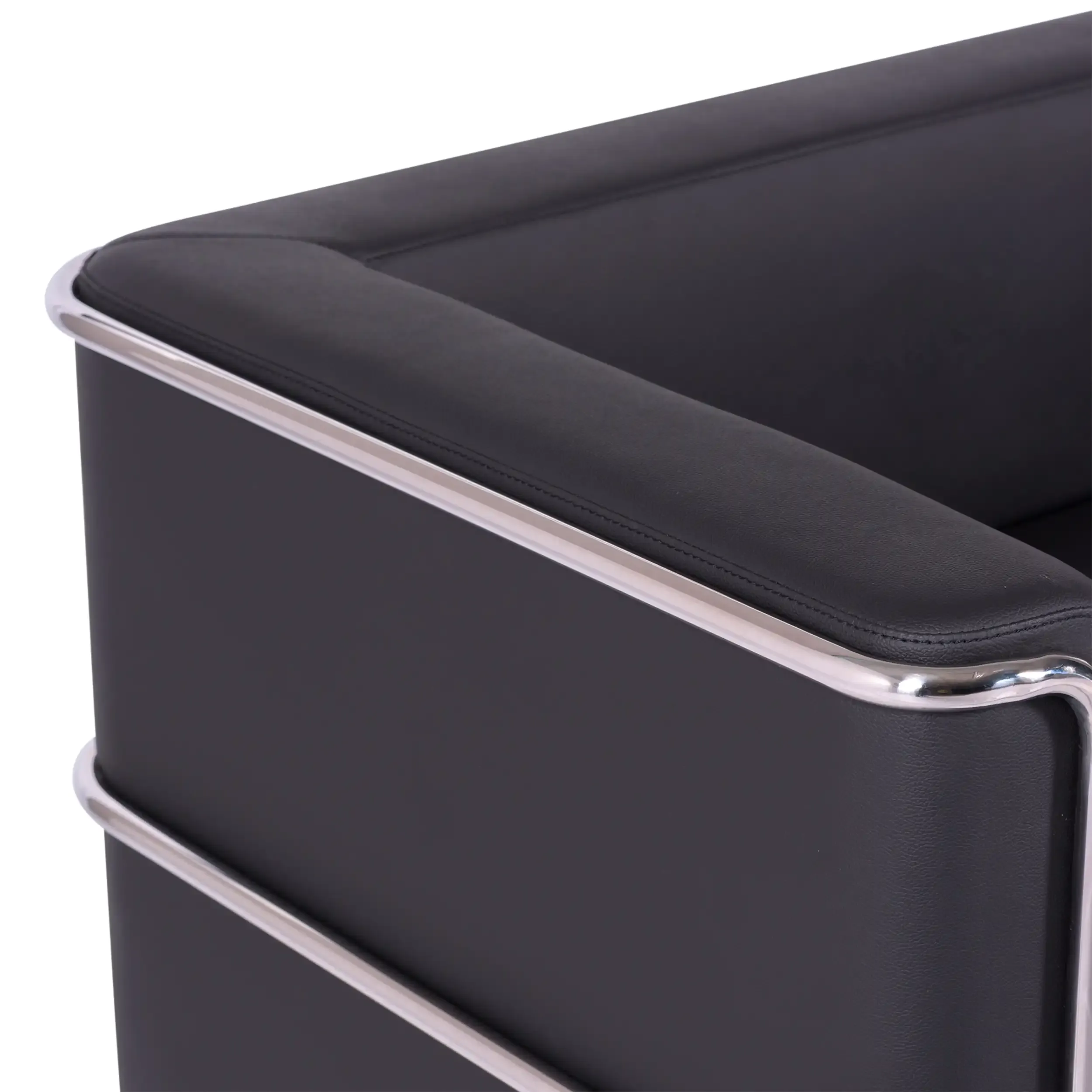 Torino 3 seater sofa in eco-leather and chromed steel - Mueble Design