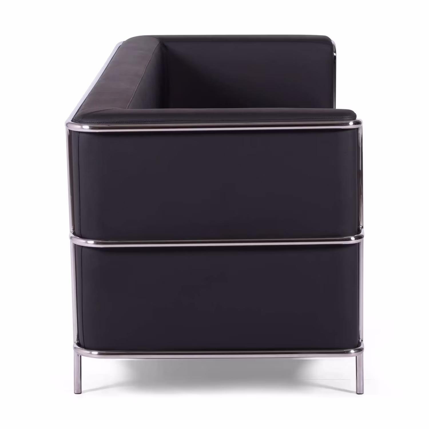 Sofá Torino 3 plazas en polipiel y acero cromado - Mueble Design