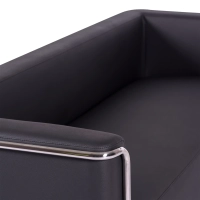 Sofa 3-osobowa Torino z ekoskóry i chromowanej stali - Mobelarium