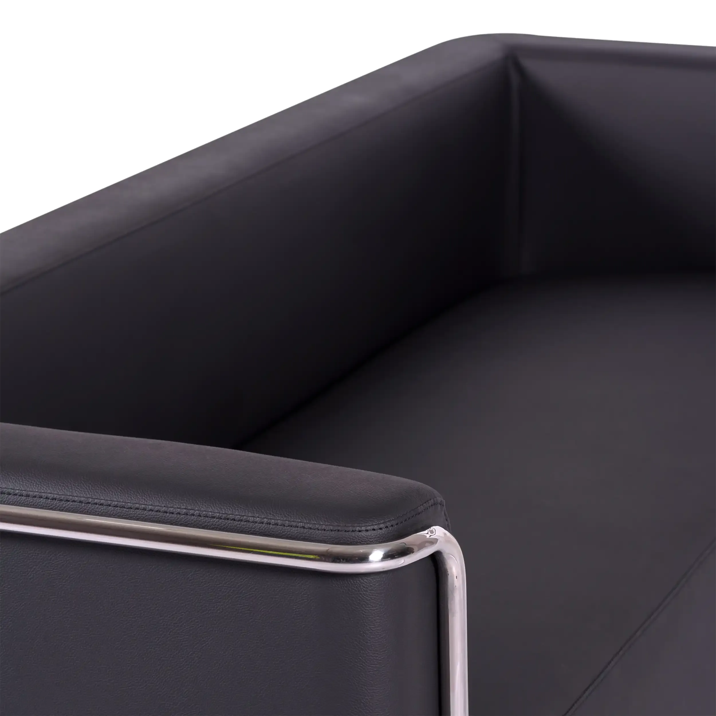 Torino 3 seater sofa in eco-leather and chromed steel - Mueble Design