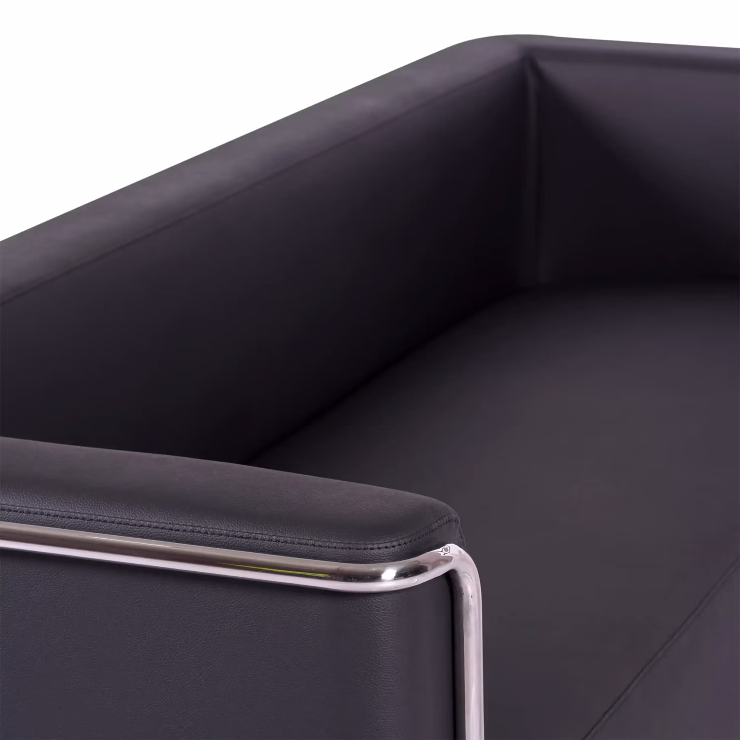 Sofá Torino 3 plazas en polipiel y acero cromado - Mueble Design
