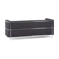 Sofá Torino de 3 lugares em couro ecológico e aço cromado - Mueble Design