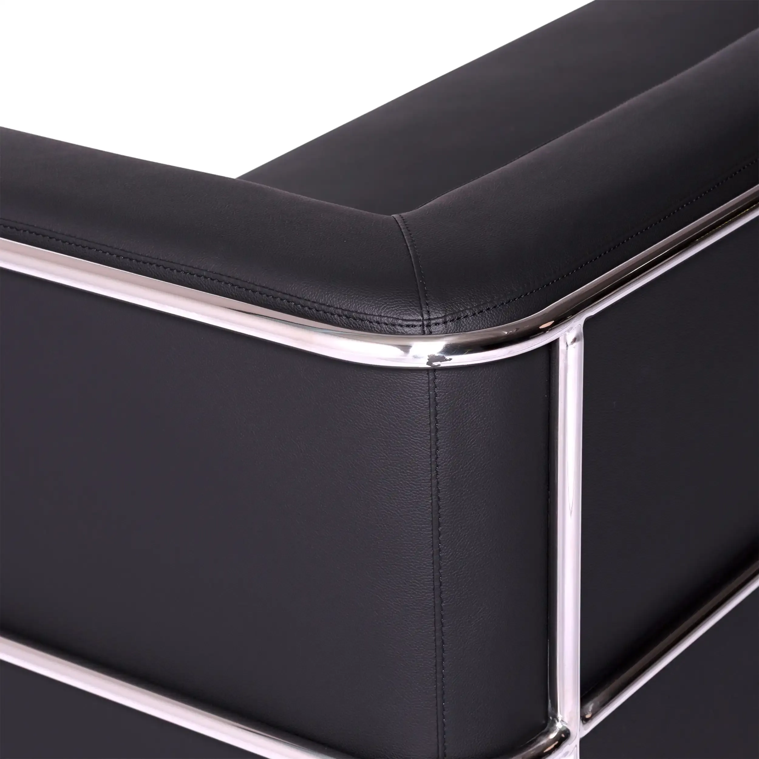 Torino 3 seater sofa in eco-leather and chromed steel - Mueble Design