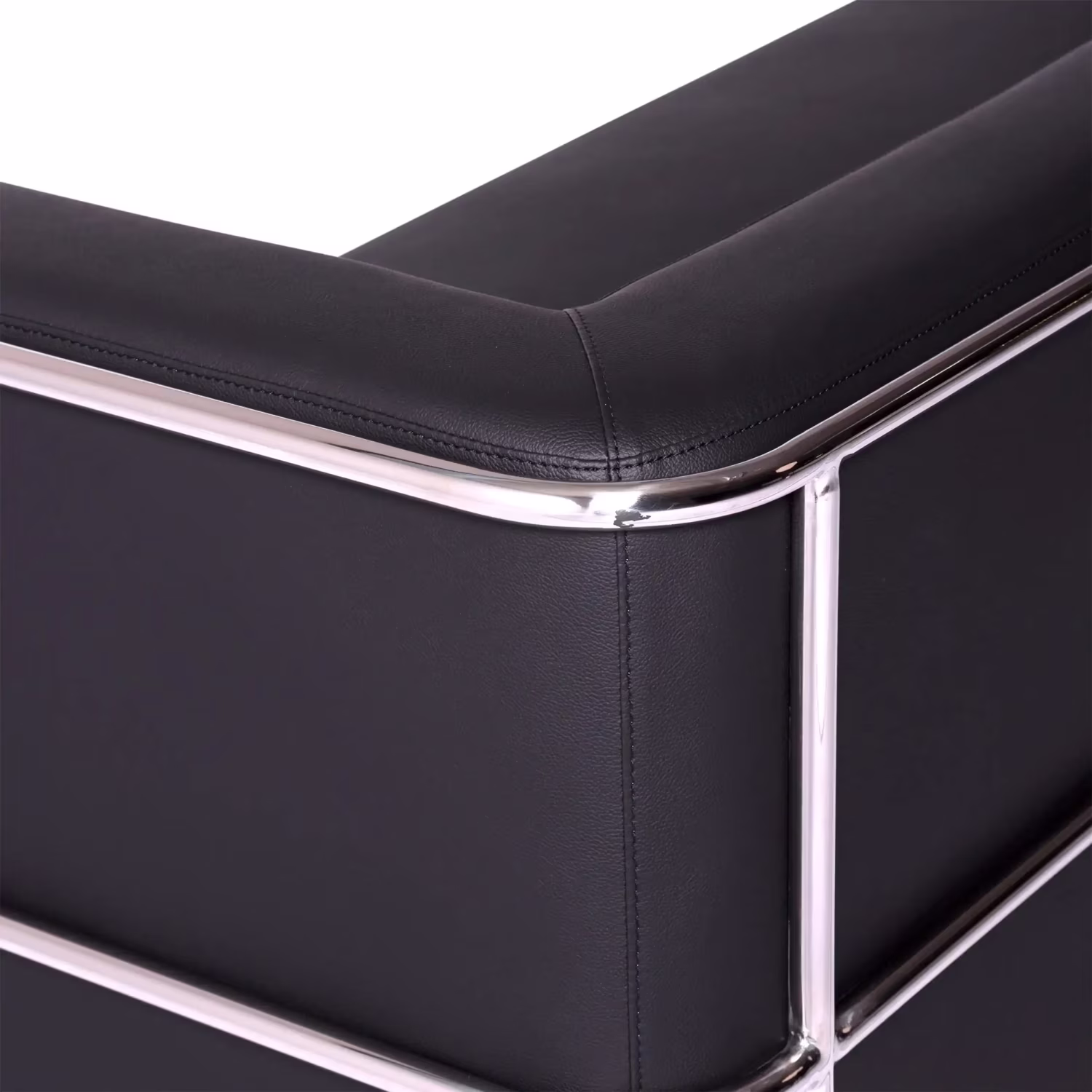 Sofá Torino 3 plazas en polipiel y acero cromado - Mueble Design