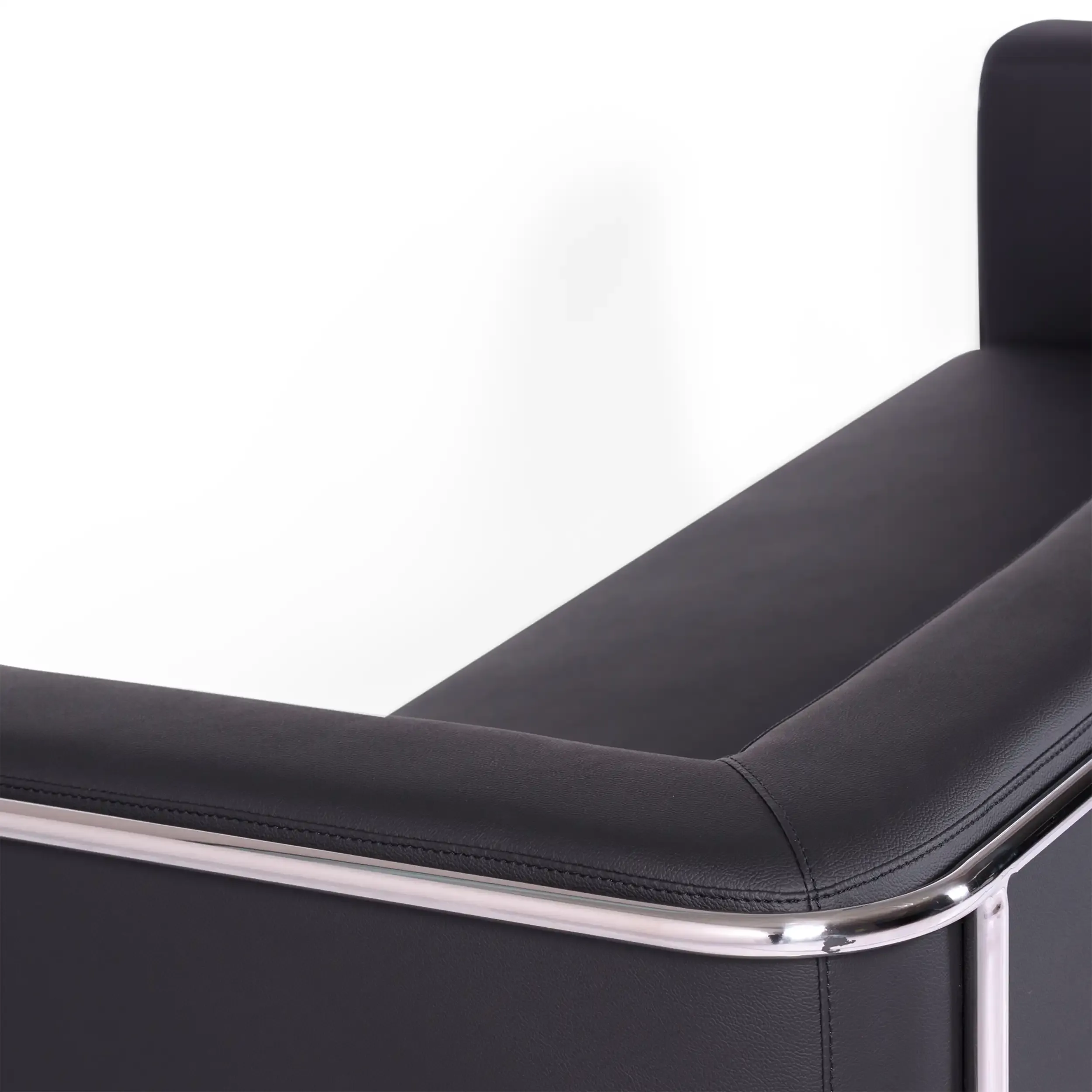Torino 3 seater sofa in eco-leather and chromed steel - Mueble Design
