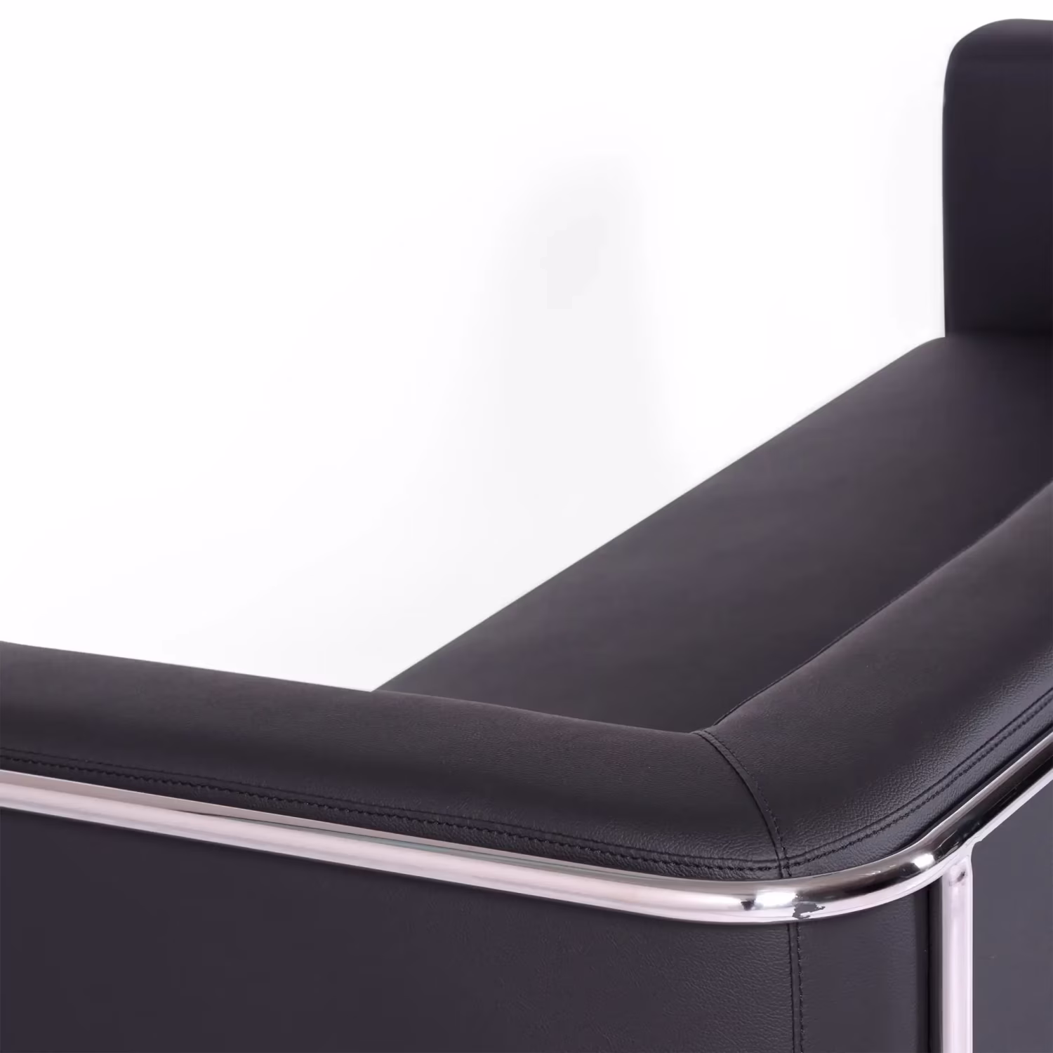 Sofá Torino 3 plazas en polipiel y acero cromado - Mueble Design