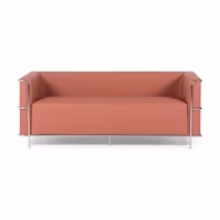 Torino 3 seater sofa in eco-leather and chromed steel - Mueble Design
