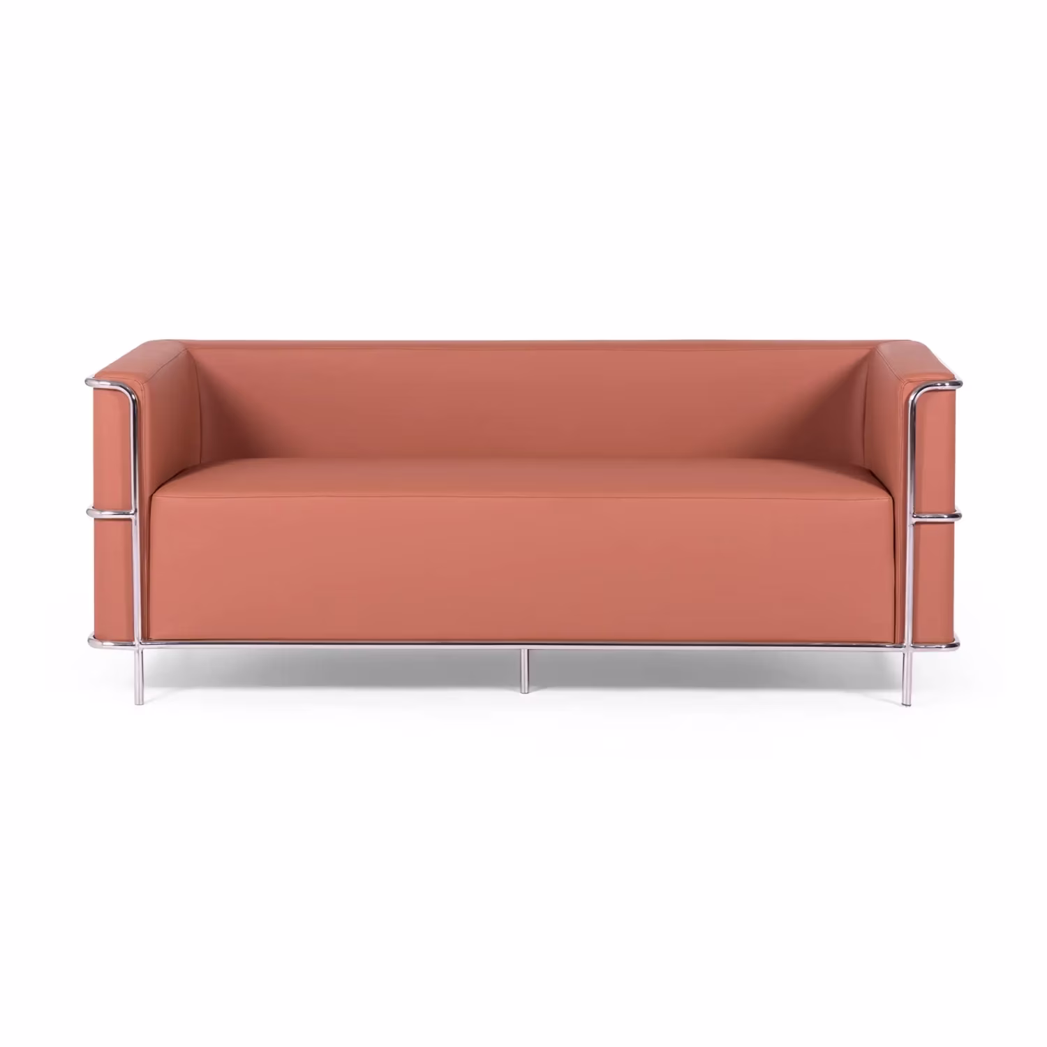 Sofá Torino 3 plazas en polipiel y acero cromado - Mueble Design