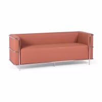 Sofá Torino 3 plazas en polipiel y acero cromado - Mueble Design