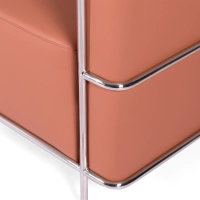 3-Sitzer Sofa Torino aus Ökoleder und verchromtem Stahl - Mobelarium