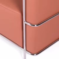 Torino 3 seater sofa in eco-leather and chromed steel - Mueble Design