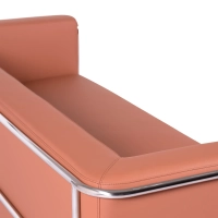 Torino 3-zitsbank van ecoleder en verchroomd staal - Mobelarium