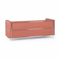 Sofá Torino 3 plazas en polipiel y acero cromado - Mueble Design