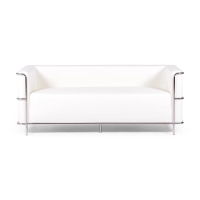 3-Sitzer Sofa Torino aus Ökoleder und verchromtem Stahl - Mobelarium