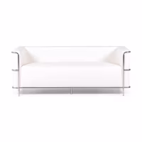 Torino 3 seater sofa in eco-leather and chromed steel - Mueble Design