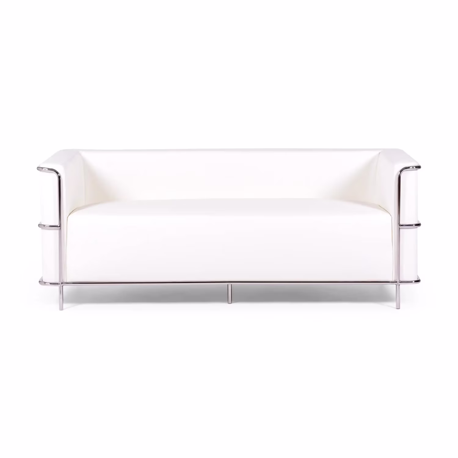 Sofá Torino 3 plazas en polipiel y acero cromado - Mueble Design