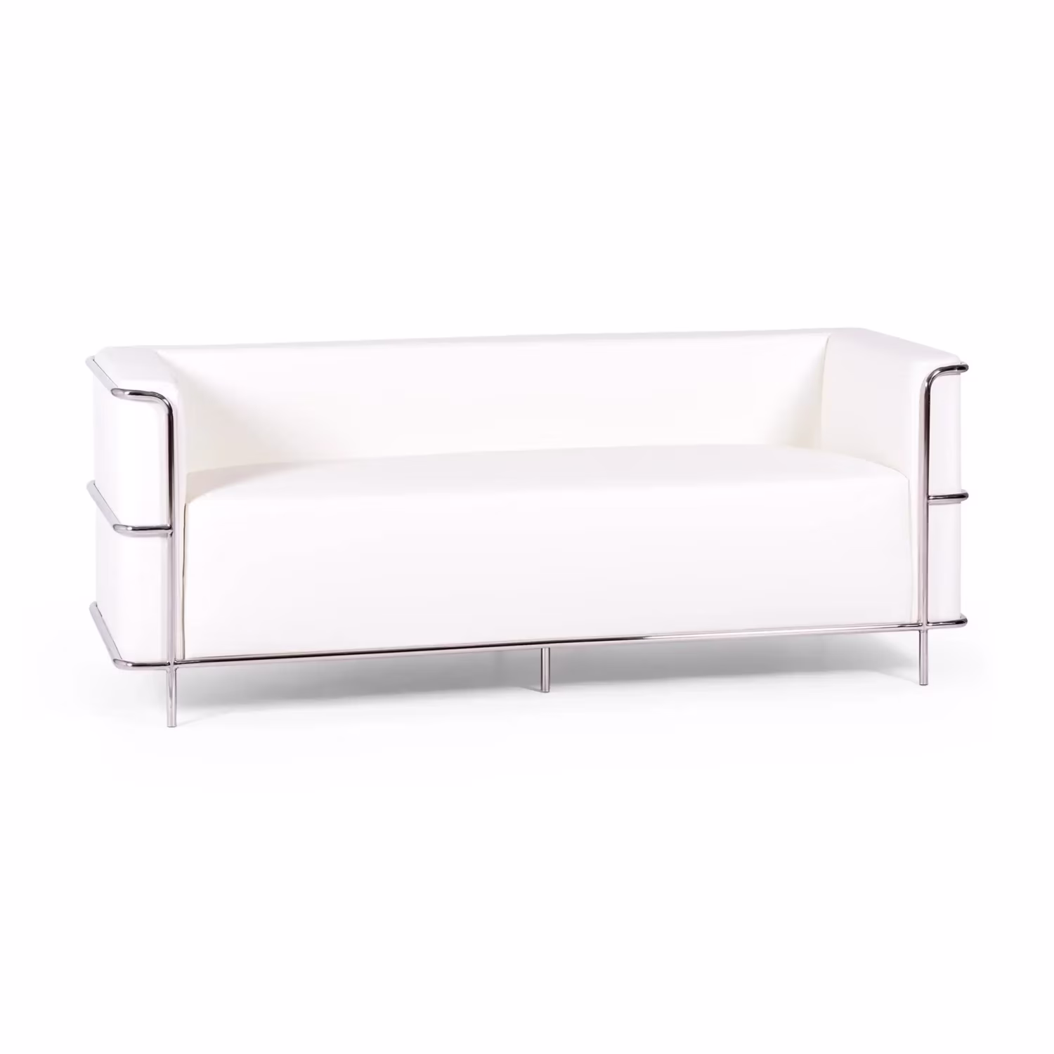 Sofá Torino 3 plazas en polipiel y acero cromado - Mueble Design