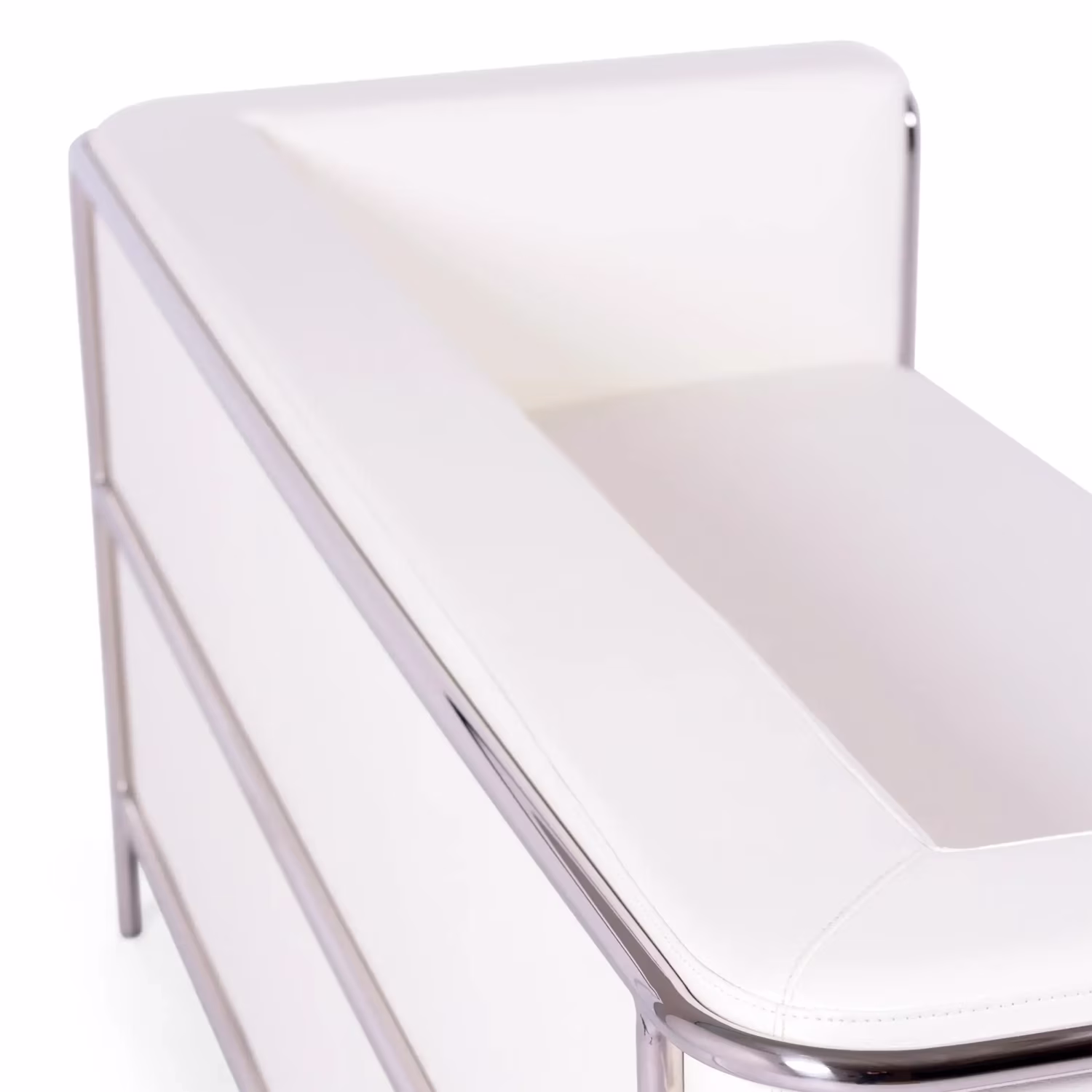 Torino 3 seater sofa in eco-leather and chromed steel - Mueble Design