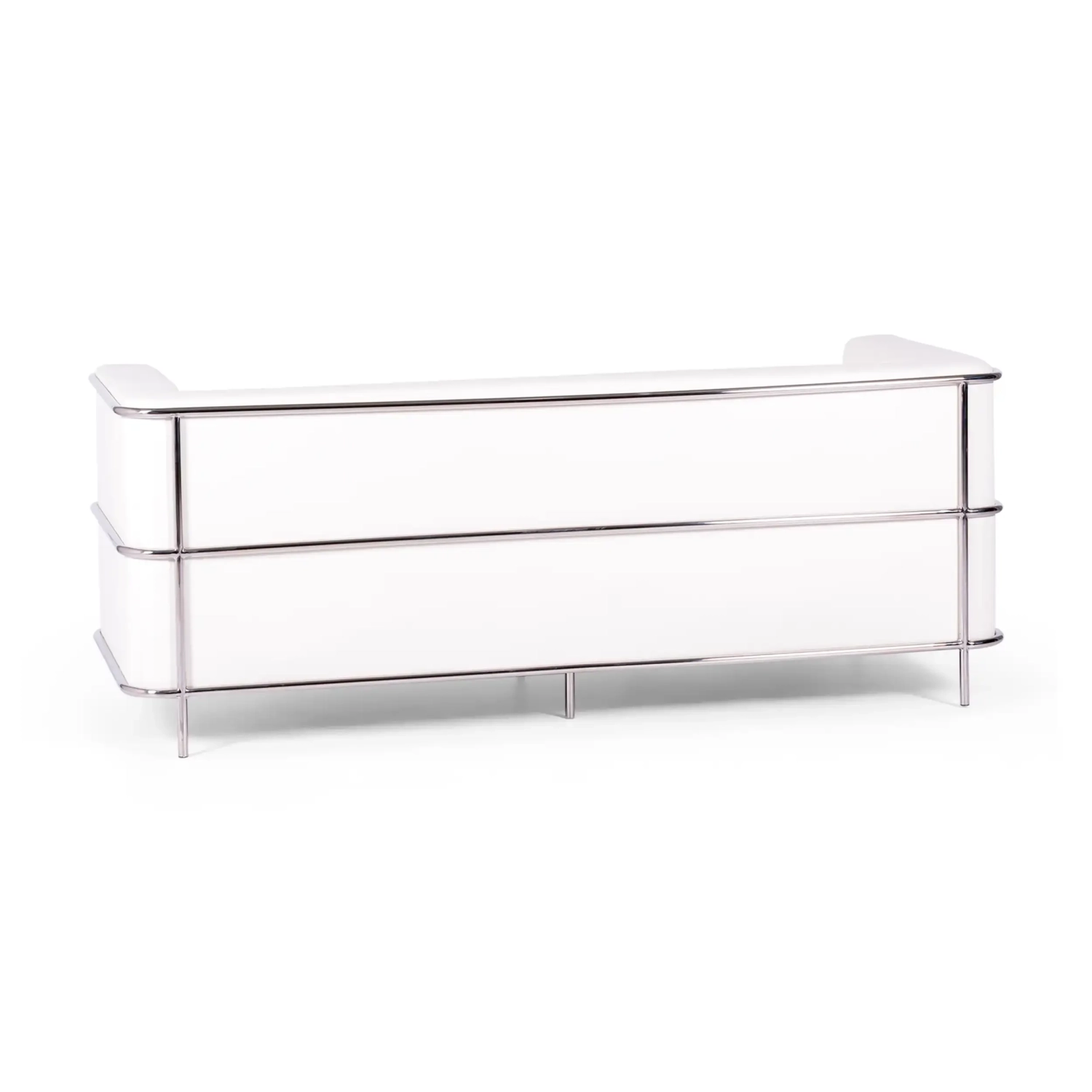 3-Sitzer Sofa Torino aus Ökoleder und verchromtem Stahl - Mobelarium