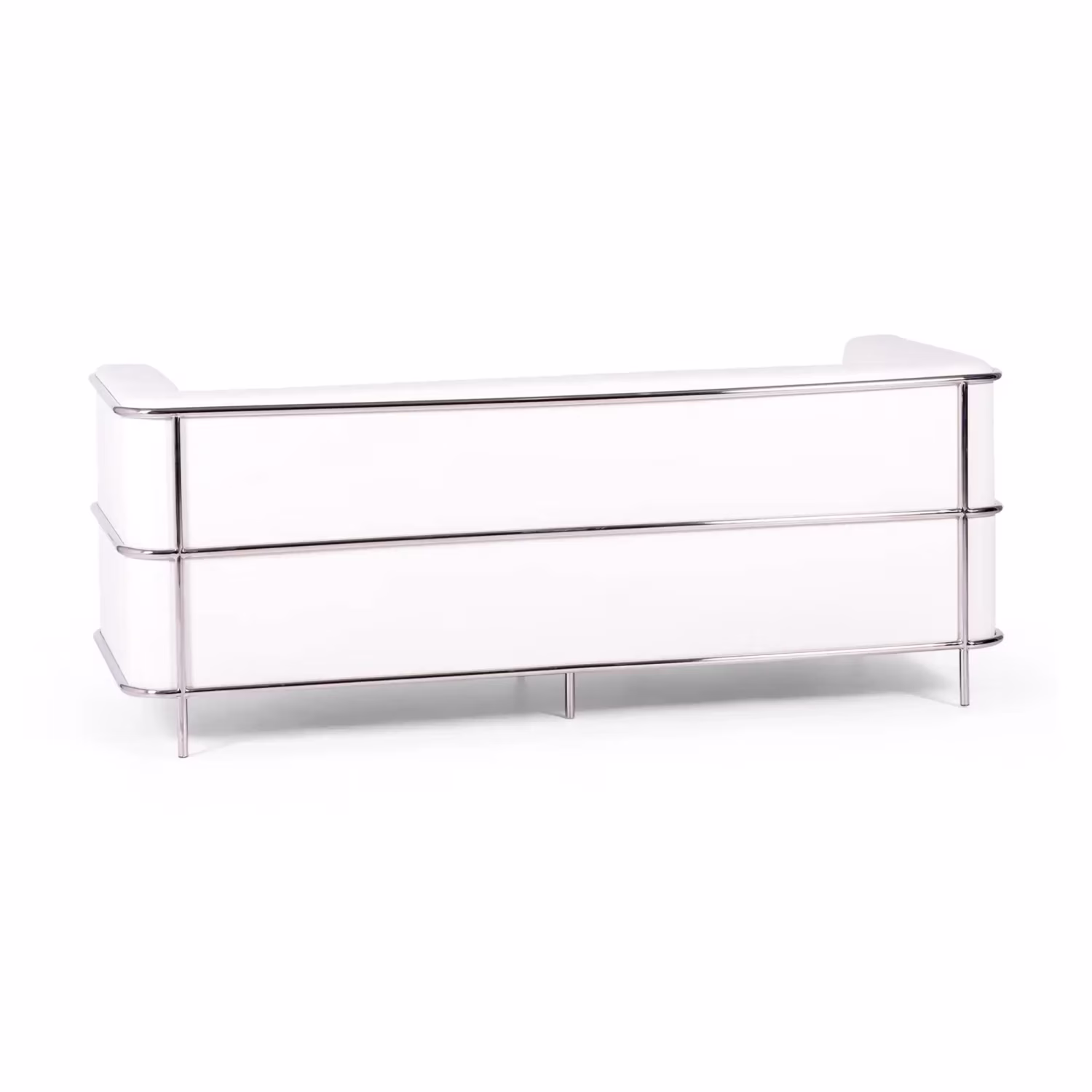 Torino 3 seater sofa in eco-leather and chromed steel - Mueble Design