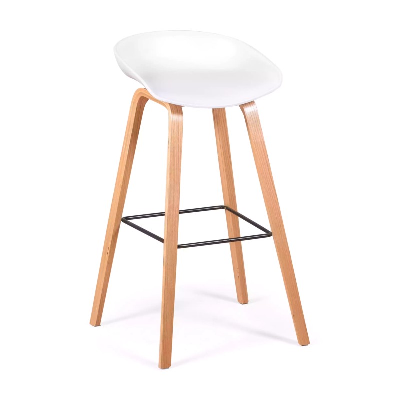 Barstoel Scandinavisch van 75cm in Beukenhout - Mobelarium