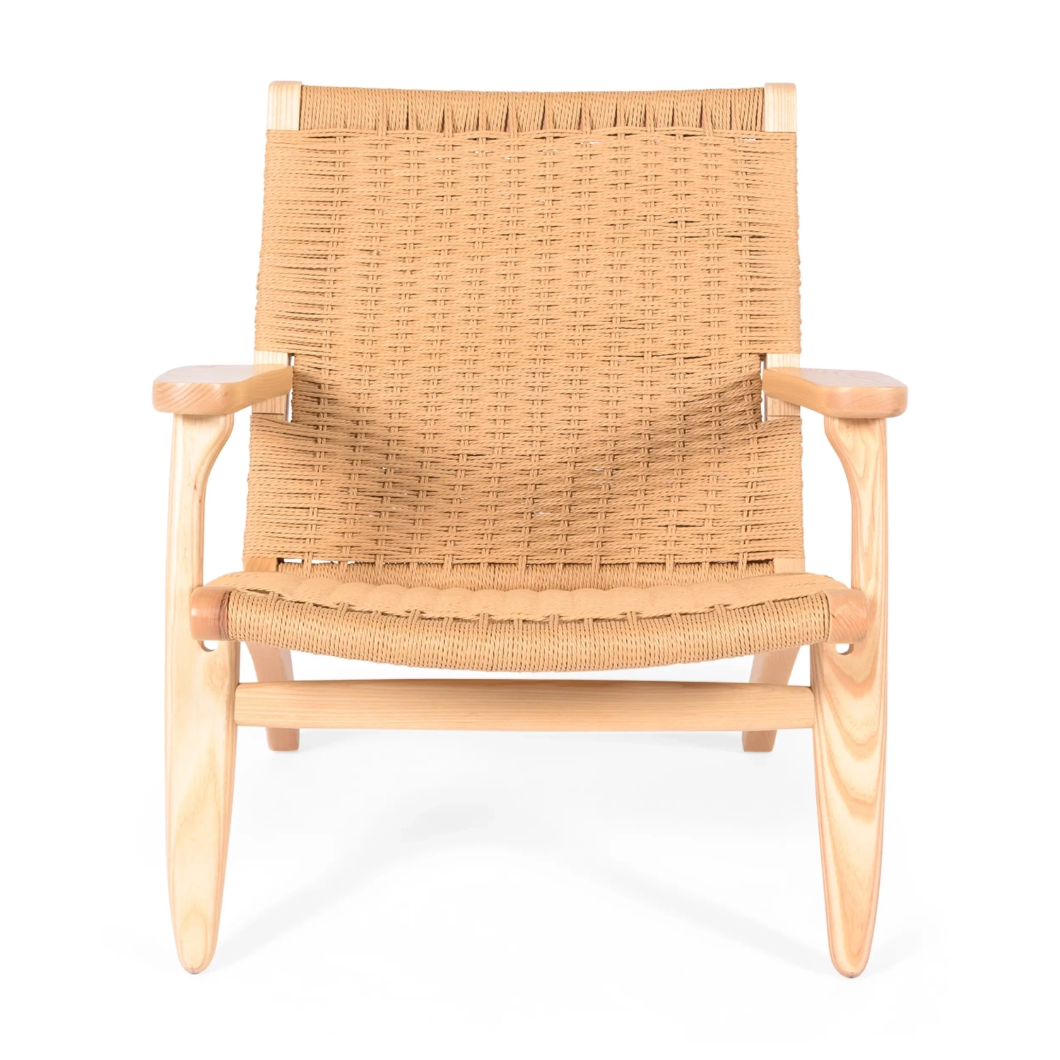 Fotel Catani CH25 | Skandynawski design z jesionu i naturalnej liny