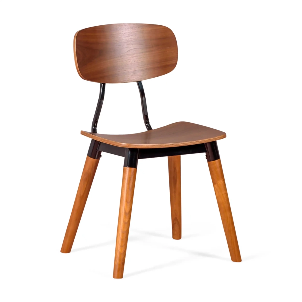 Silla Copine en madera de nogal | Diseño retro industrial - Mueble Design