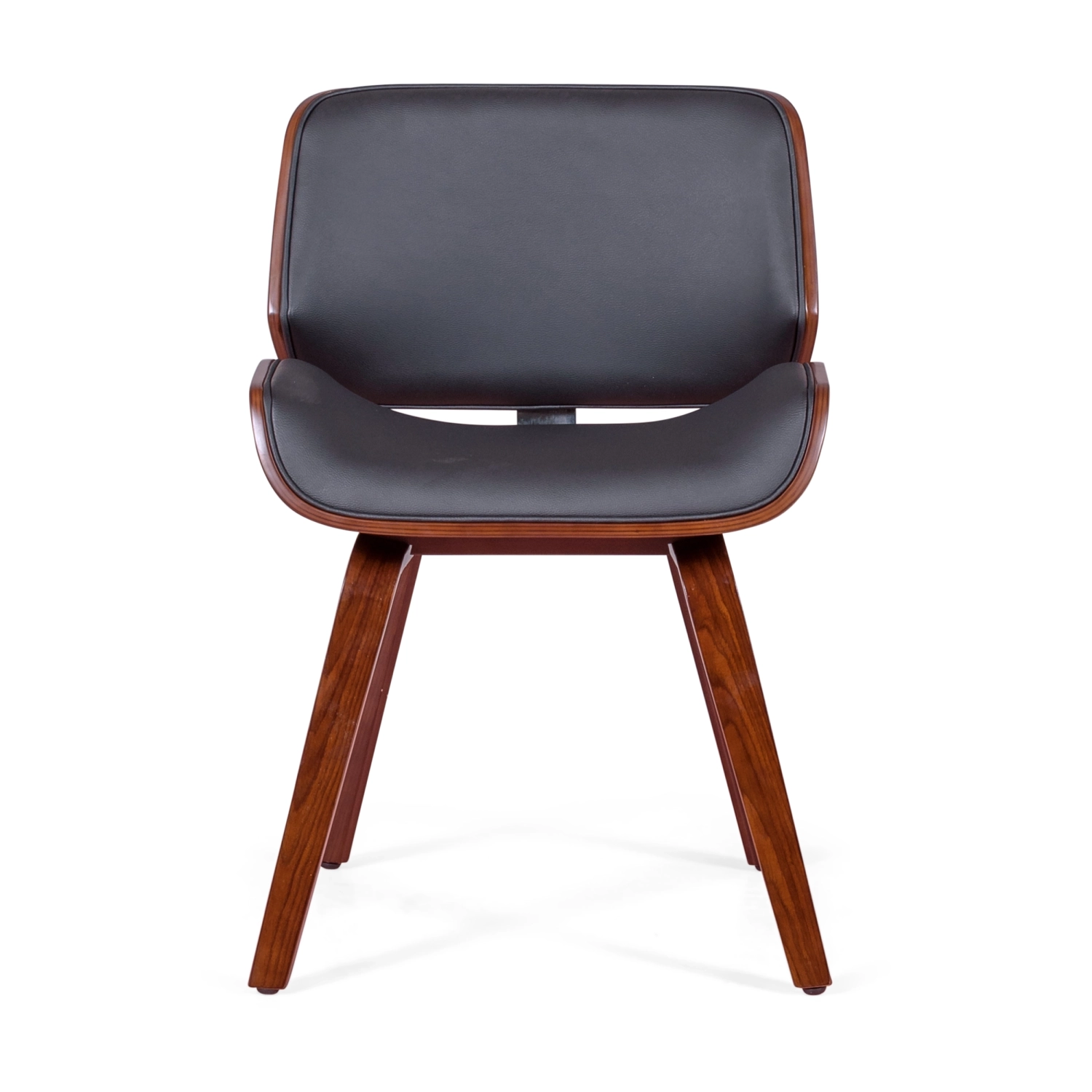 Krzesło Nordic z orzecha włoskiego i czarnej skóry ekologicznej | Elegancki skandynawski design