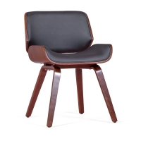 Židle Nordic v provedení ořech a černá koženka | Elegantní skandinávský design