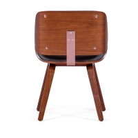 Chair Nordic in walnut and black eco-leather : Elegant Scandinavian design