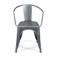 Silla metálica Bistro con reposabrazos | Apilable y resistente - Mueble design