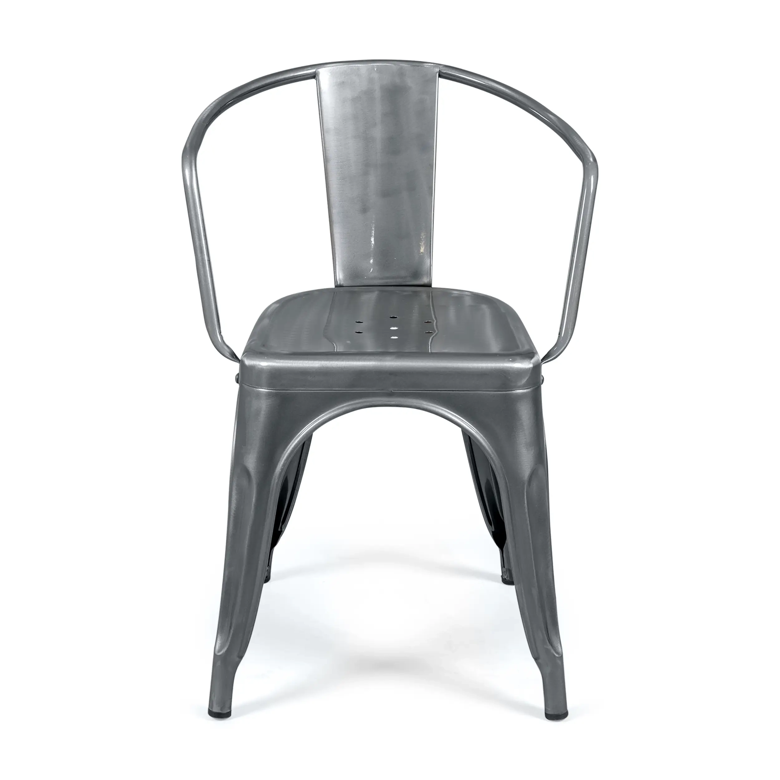 Silla metálica Bistro con reposabrazos | Apilable y resistente - Mueble design