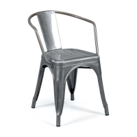 Réplica del diseño de la silla Tolix con brazos