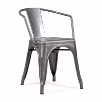 Cadeira de metal Bistro com apoios para os braços - Empilhável e resistente Mueble Design