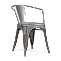 Silla metálica Bistro con reposabrazos | Apilable y resistente - Mueble design