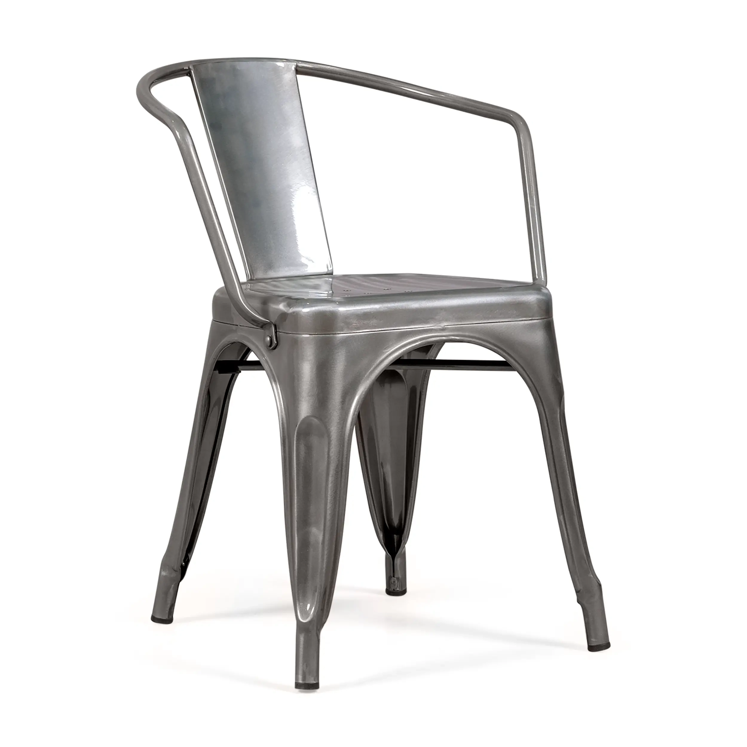 Silla metálica Bistro con reposabrazos | Apilable y resistente - Mueble design