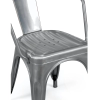 Silla metálica Bistro con reposabrazos | Apilable y resistente - Mueble design