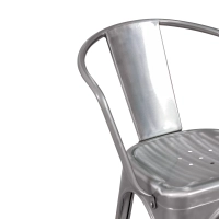 Silla metálica Bistro con reposabrazos | Apilable y resistente - Mueble design