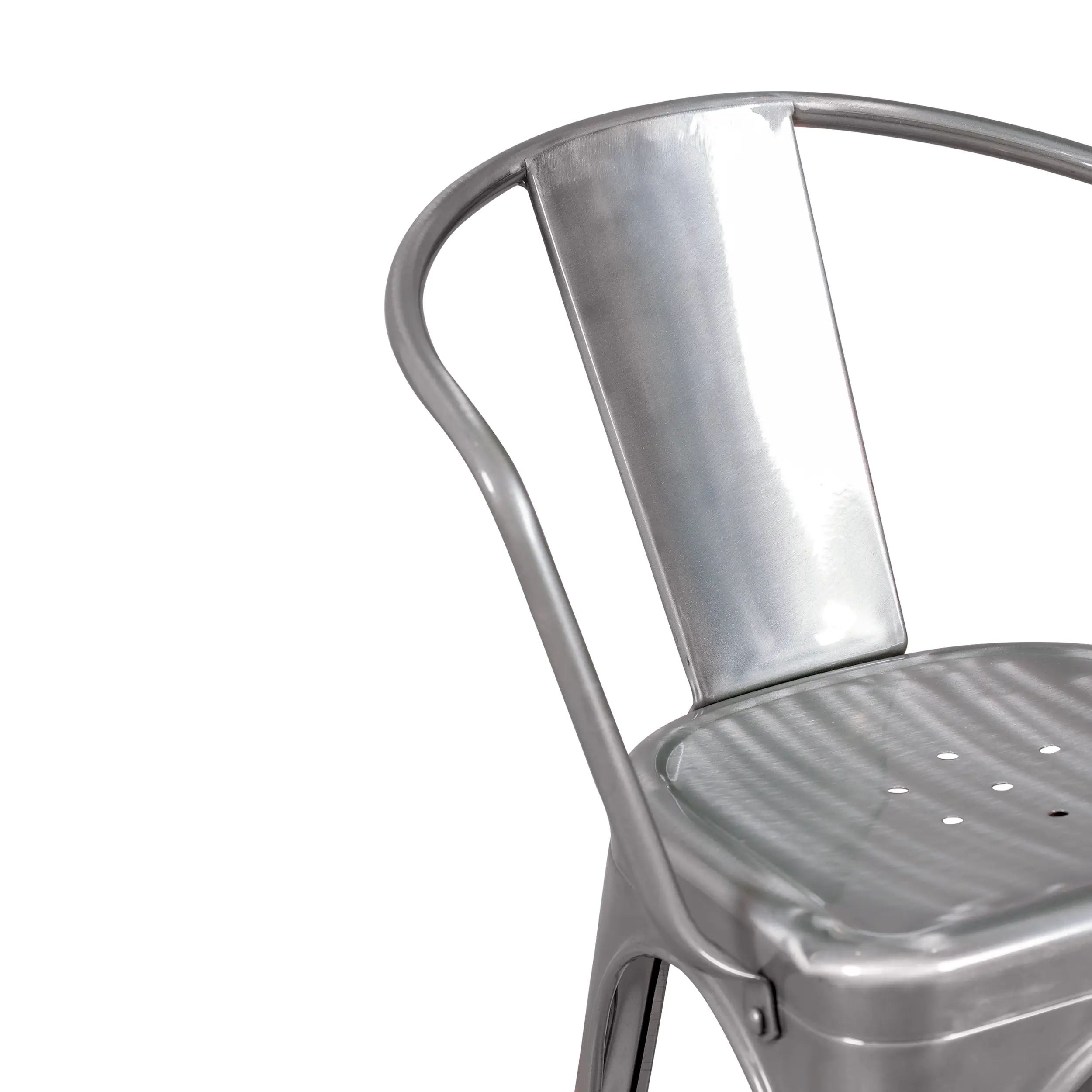 Silla metálica Bistro con reposabrazos | Apilable y resistente - Mueble design